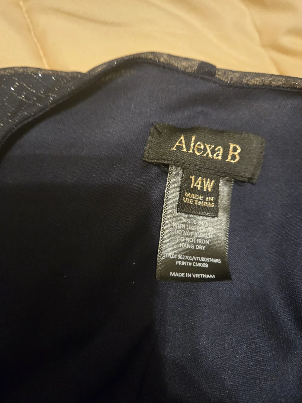 NWOT Navy Sequin Ruched Midi Dress - Picture 4 of 7